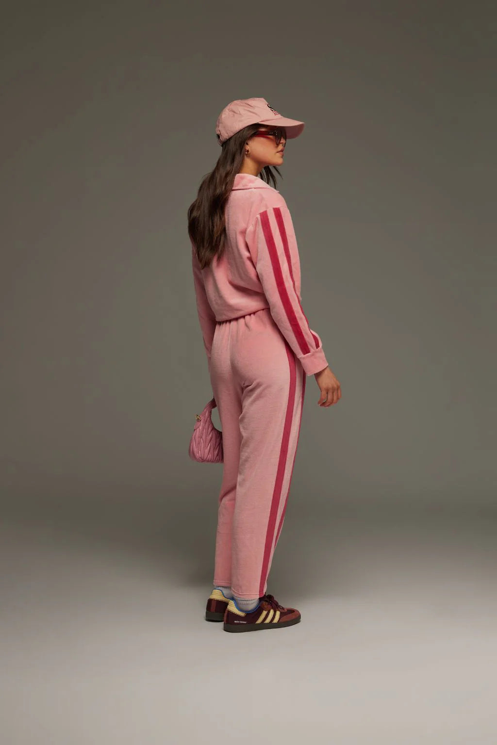 ARAMINTA JAMES Womens Mara Velour Pant Blush, WOMENS TRACK PANTS, ARAMINTA JAMES, Elwood 101