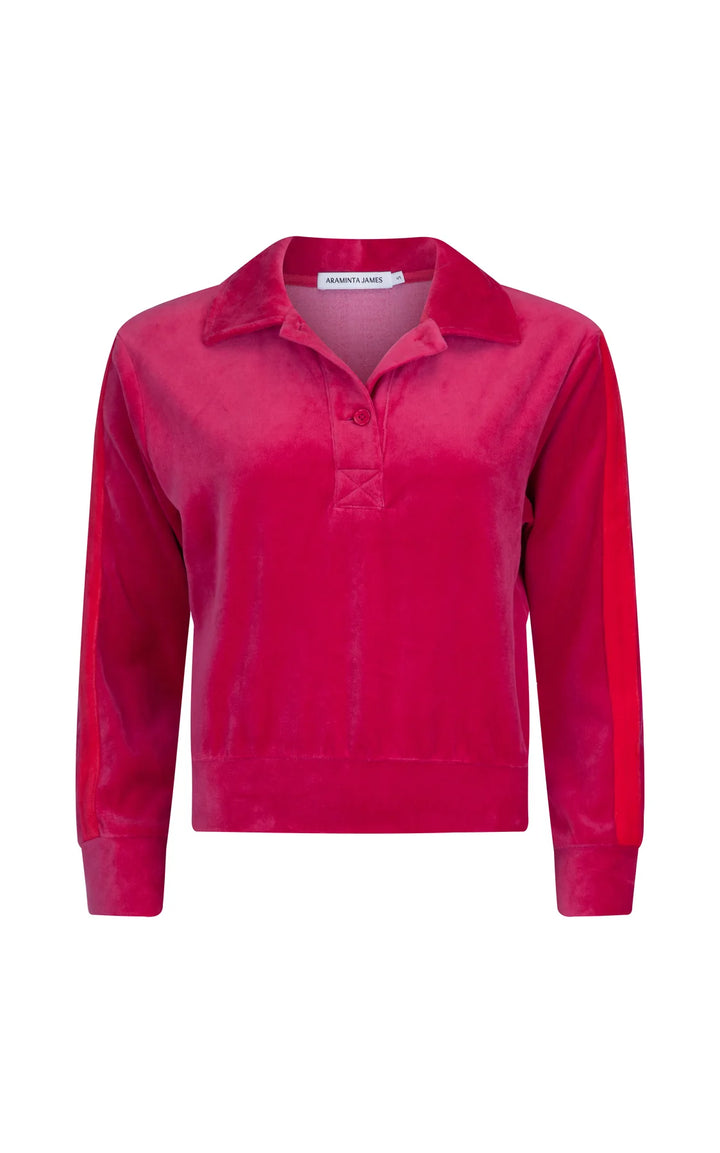 ARAMINTA JAMES Womens Mara Velour Sweater Pomegranate, WOMENS KNITS & SWEATERS, ARAMINTA JAMES, Elwood 101