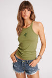 ONE TEASPOON Womens Army One Teaspoon Fine Rib Singlet - Army, WOMENS TEES & TANKS, OneTeaspoon, Elwood 101