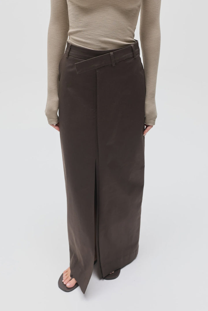 BAYSE BRAND Womens Isadora Maxi Skirt in Temple Brown