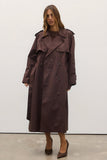 BAYSE BRAND Womens Reece Trench Coat - Espresso