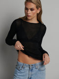 BAYSE BRAND Womens Myles Crew Neck Long Sleeve Top - Black, WOMENS TOPS & SHIRTS, BAYSE BRAND, Elwood 101