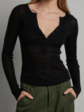 BAYSE BRAND Womens Xavier Long Sleeve Button Top - Black, WOMENS TOPS & SHIRTS, BAYSE BRAND, Elwood 101