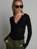 BAYSE BRAND Womens Xavier Long Sleeve Button Top - Black, WOMENS TOPS & SHIRTS, BAYSE BRAND, Elwood 101