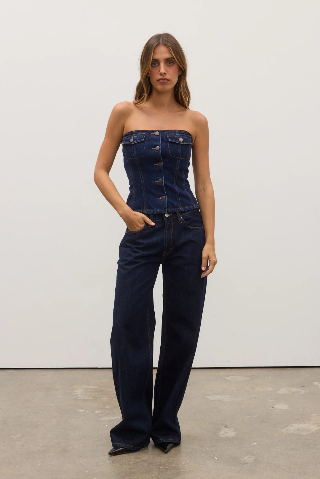 BAYSE BRAND Womens Avery Mid Rise Jean Dark Indigo, WOMENS DENIM, BAYSE BRAND, Elwood 101