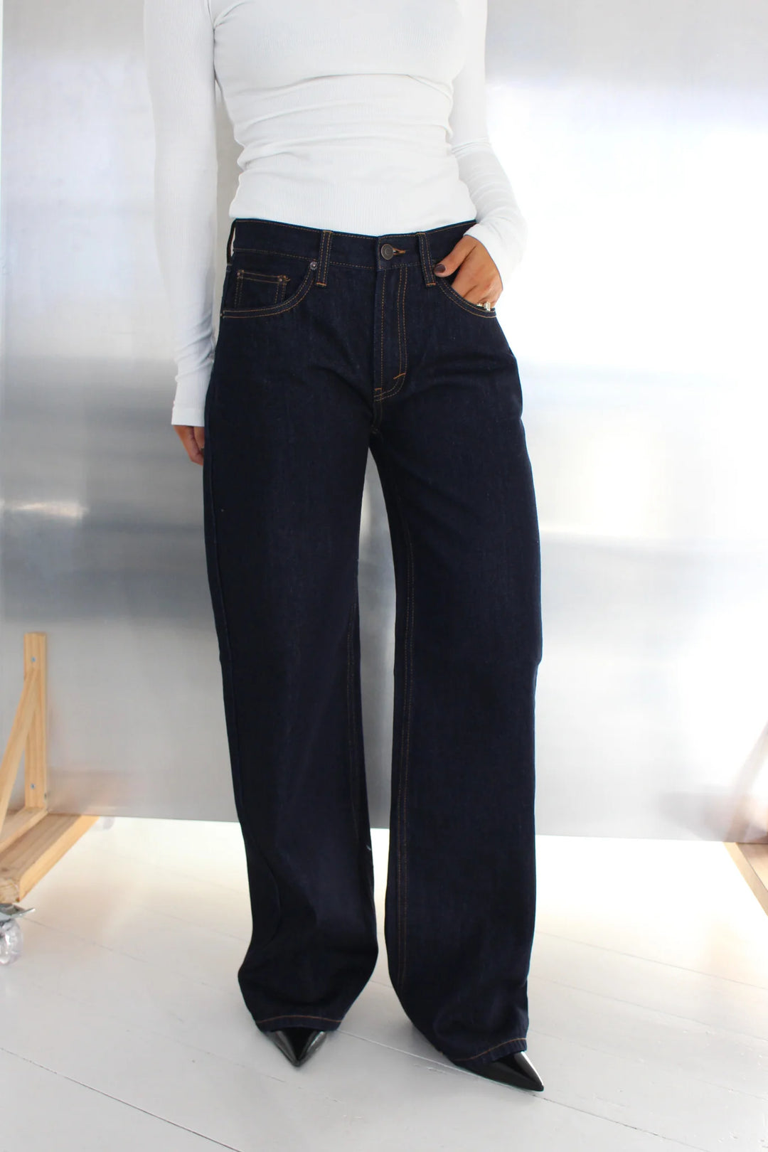 BAYSE BRAND Womens Avery Mid Rise Jean Dark Indigo, WOMENS DENIM, BAYSE BRAND, Elwood 101