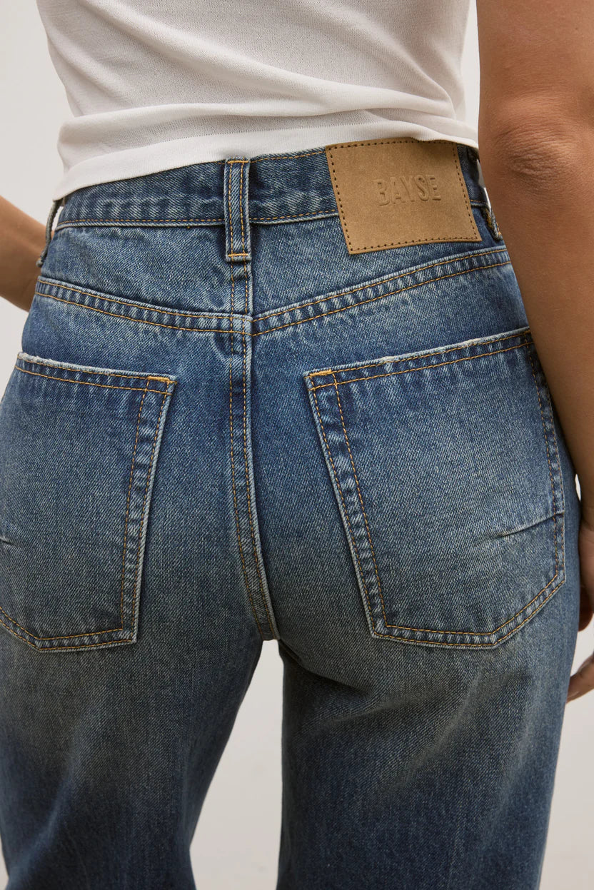 BAYSE BRAND Womens Camille Relaxed Flare Jean in Ash Tide