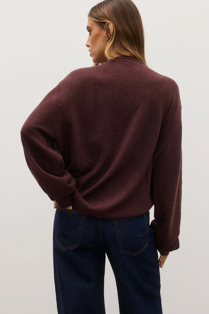 BAYSE BRAND Womens Cora Crew Neck Jumper in Plum
