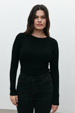 BAYSE BRAND Womens Elise Long Sleeve Bodysuit - Black