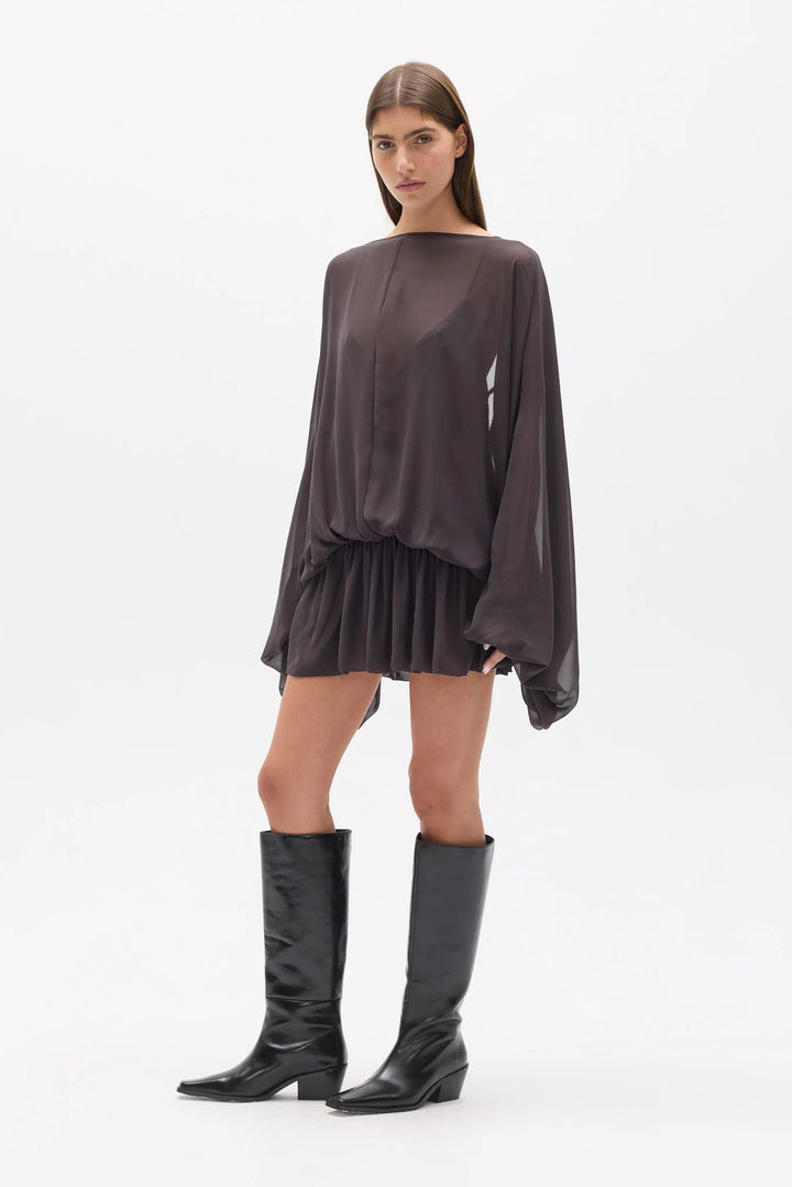 BAYSE BRAND Womens Evariel Mini Dress in Truffle, WOMENS DRESSES, BAYSE BRAND, Elwood 101