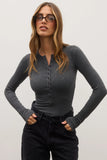 BAYSE BRAND Womens Lara Bodysuit - Dark Heather Grey, WOMENS BODYSUITS, BAYSE BRAND, Elwood 101