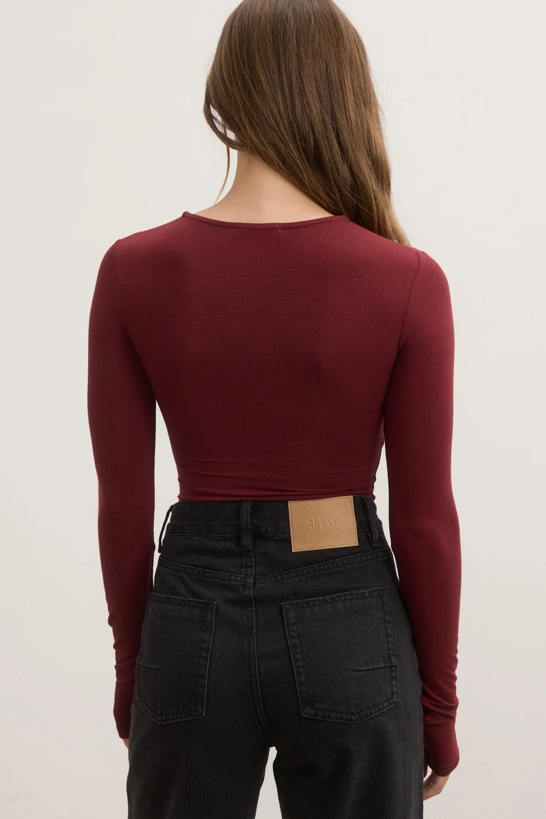 BAYSE BRAND Womens Lila Bodysuit Wine