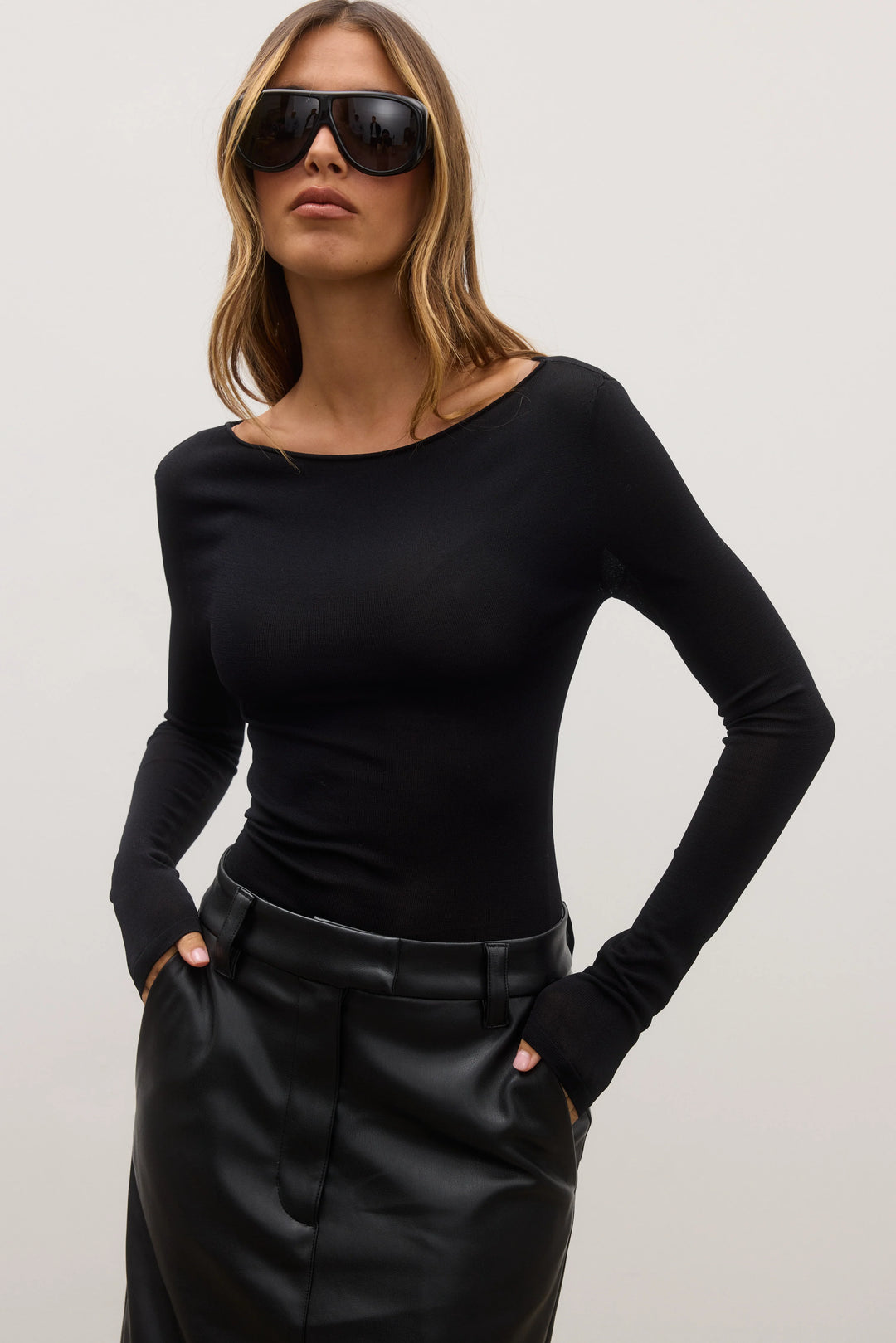BAYSE BRAND Womens Mani Top Black