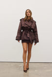 BAYSE BRAND Womens Reece Trench Coat - Espresso