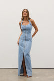 BAYSE BRAND Womens Sabine Denim Dress Oakland Blue