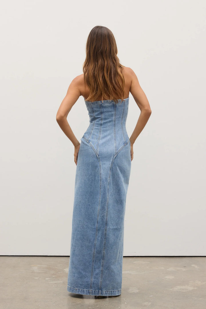 BAYSE BRAND Womens Sabine Denim Dress Oakland Blue, WOMENS DRESSES, BAYSE BRAND, Elwood 101