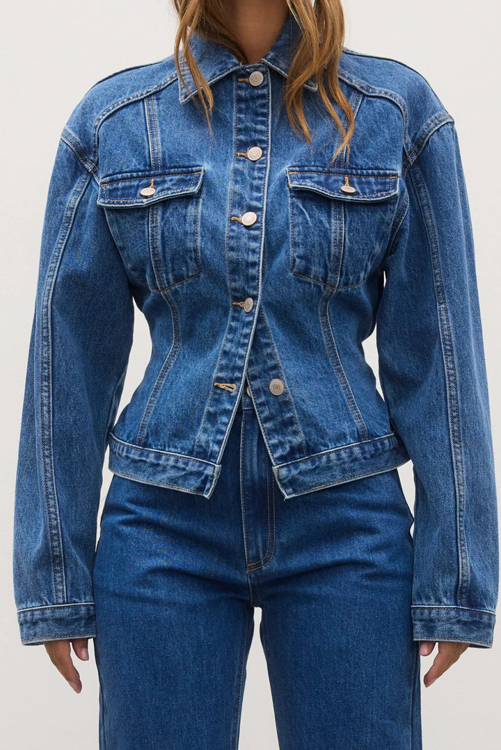 Pre Order BAYSE BRAND Womens Violet Denim Jacket - Denver Blue, WOMENS COATS & JACKETS, BAYSE BRAND, Elwood 101