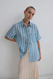 BLANCA Womens Micola Shortsleeve Shirt - Blue, WOMENS TOPS & SHIRTS, BLANCA, Elwood 101