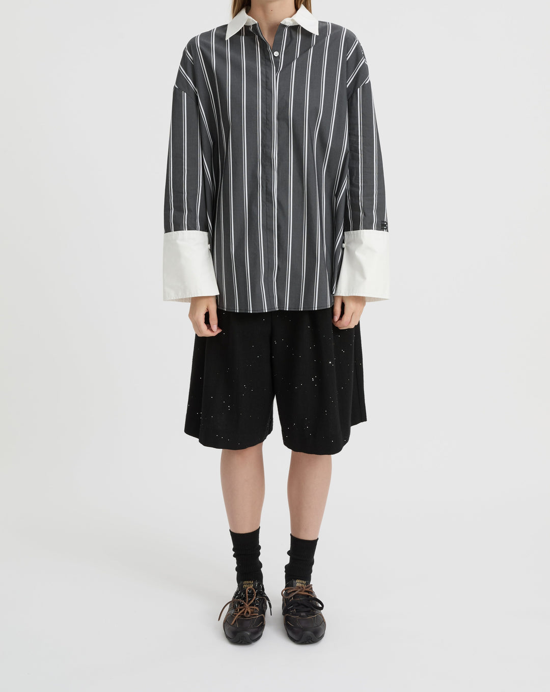 BLANCA Womens Opal Shirt - Black / White Stripe, WOMENS TOPS & SHIRTS, BLANCA, Elwood 101