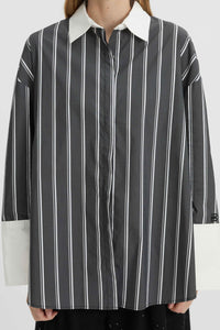 BLANCA Womens Opal Shirt - Black / White Stripe