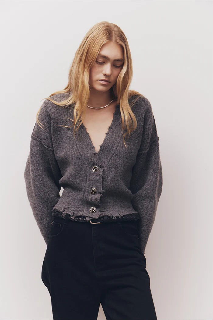 BLANCA Womens Pepa Cardigan Charcoal Grey, WOMENS KNITS & SWEATERS, BLANCA, Elwood 101