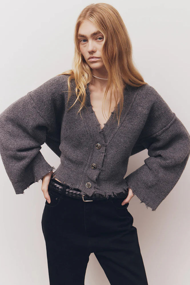 BLANCA Womens Pepa Cardigan Charcoal Grey, WOMENS KNITS & SWEATERS, BLANCA, Elwood 101