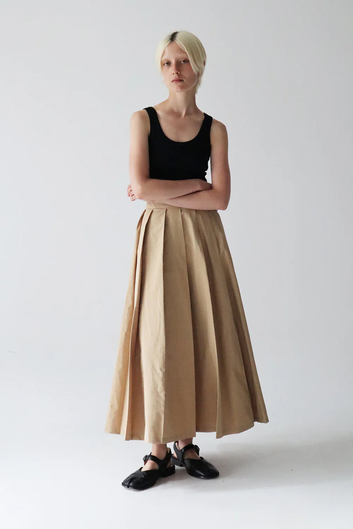 BLANCA STUDIO Womens Brooke Pleated Skirt - Tan, WOMENS SKIRTS, BLANCA, Elwood 101
