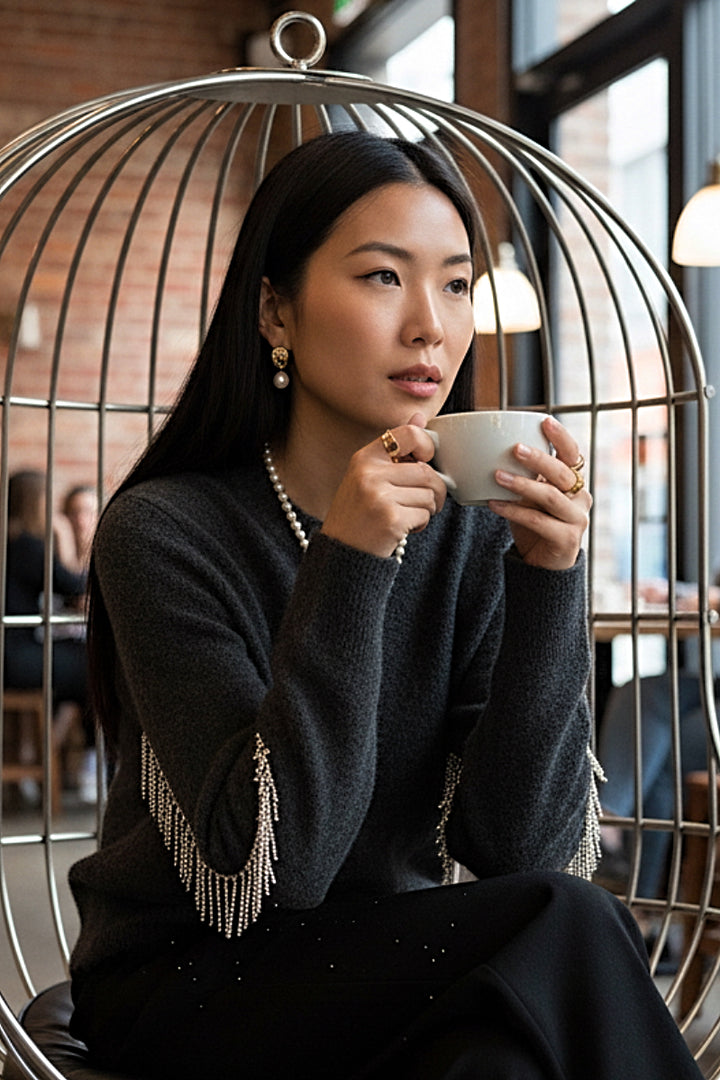 BLANCA Womens Felix Sweater Charcoal