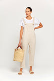 BY RIDLEY Womens Ezra Linen Jumpsuit - Ecru, WOMENS JUMPSUITS & OVERALLS, BY RIDLEY, Elwood 101