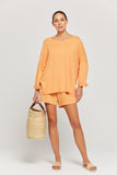 BY RIDLEY Womens Lina Linen Top - Melon, WOMENS TOPS & SHIRTS, BY RIDLEY, Elwood 101