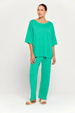 BY RIDLEY Womens Savannah Linen Top - Emerald, WOMENS TOPS & SHIRTS, BY RIDLEY, Elwood 101