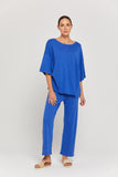 BY RIDLEY Womens Savannah Linen Top - Royal Blue, WOMENS TOPS & SHIRTS, BY RIDLEY, Elwood 101