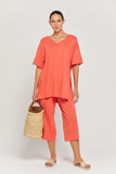 BY RIDLEY Womens Teresa Linen Top - Coral, WOMENS TOPS & SHIRTS, BY RIDLEY, Elwood 101