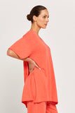 BY RIDLEY Womens Teresa Linen Top - Coral, WOMENS TOPS & SHIRTS, BY RIDLEY, Elwood 101