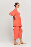 BY RIDLEY Womens Teresa Linen Top - Coral, WOMENS TOPS & SHIRTS, BY RIDLEY, Elwood 101