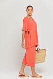 BY RIDLEY Womens Teresa Linen Top - Coral, WOMENS TOPS & SHIRTS, BY RIDLEY, Elwood 101