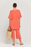 BY RIDLEY Womens Teresa Linen Top - Coral, WOMENS TOPS & SHIRTS, BY RIDLEY, Elwood 101