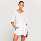 BY RIDLEY Womens Teresa Linen Top - White, WOMENS TOPS & SHIRTS, BY RIDLEY, Elwood 101