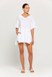 BY RIDLEY Womens Teresa Linen Top - White, WOMENS TOPS & SHIRTS, BY RIDLEY, Elwood 101