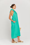 BY RIDLEY Womens Zariyah Linen Dress - Emerald, WOMENS DRESSES, BY RIDLEY, Elwood 101