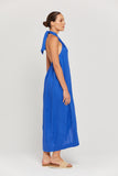 BY RIDLEY Womens Zariyah Linen Dress - Royal Blue, General, BY RIDLEY, Elwood 101