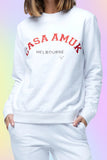 Casa Amuk WOMENS VARSITY SWEATER - WHITE, WOMENS KNITS & SWEATERS, CASA AMUK, Elwood 101