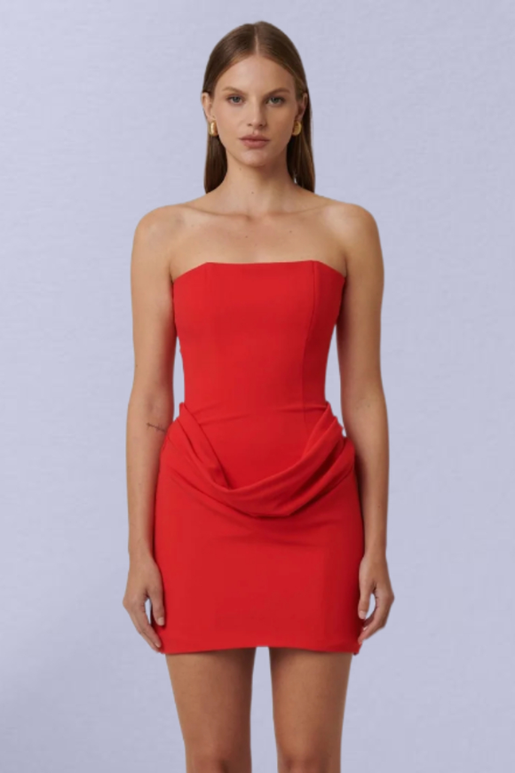 EFFIE KATS Womens Merci Mini Dress - Cherry Red