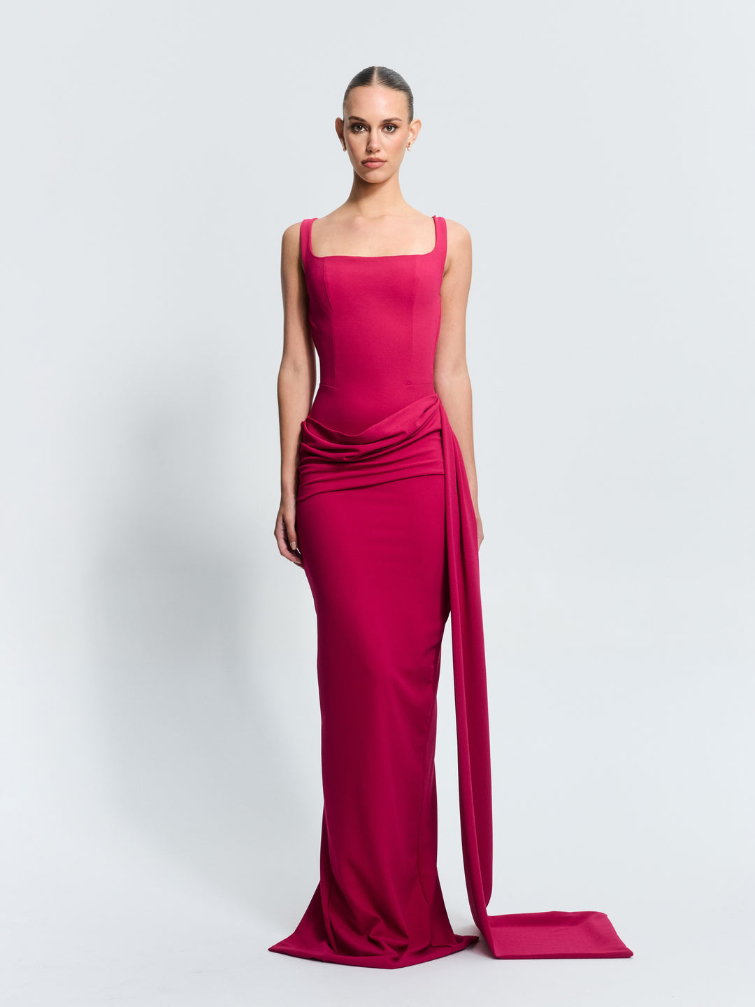 EFFIE KATS Verona Gown in Raspberry - Formal Evening Dress Wedding Guest