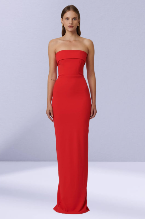 EFFIE KATS Womens Monroe Gown - Cherry Red