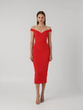 EFFIE KATS Womens AAMI Midi Dress - Red, WOMENS DRESSES, EFFIE KATS, Elwood 101