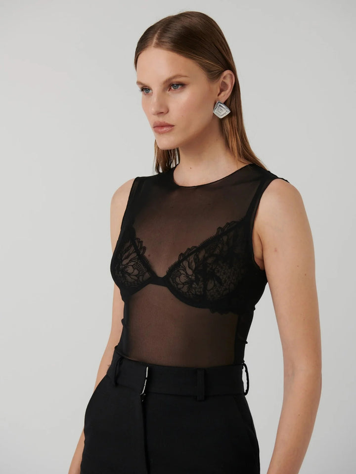 EFFIE KATS Womens Addison Mesh Top - Black, WOMENS TOPS & SHIRTS, EFFIE KATS, Elwood 101
