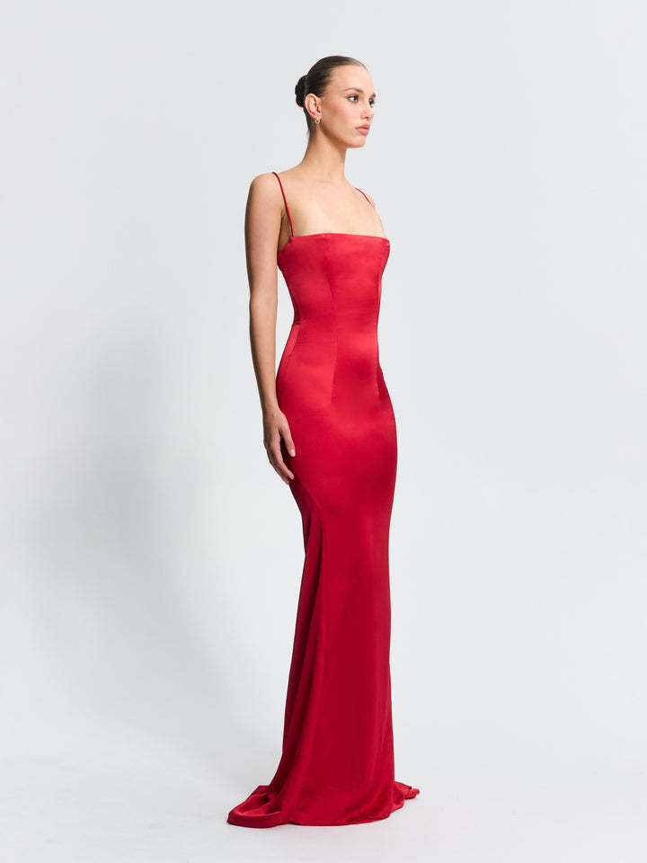 EFFIE KATS Womens Everly Gown in Red