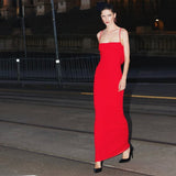 EFFIE KATS Womens Havilland Gown - Cherry Red