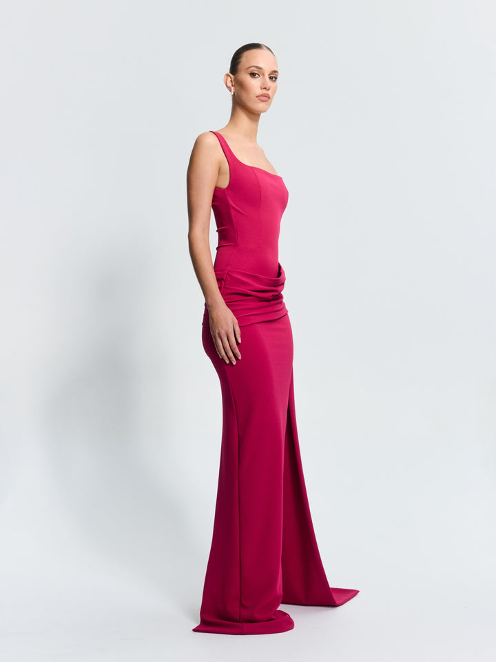 EFFIE KATS Womens Merle Gown in Raspberry